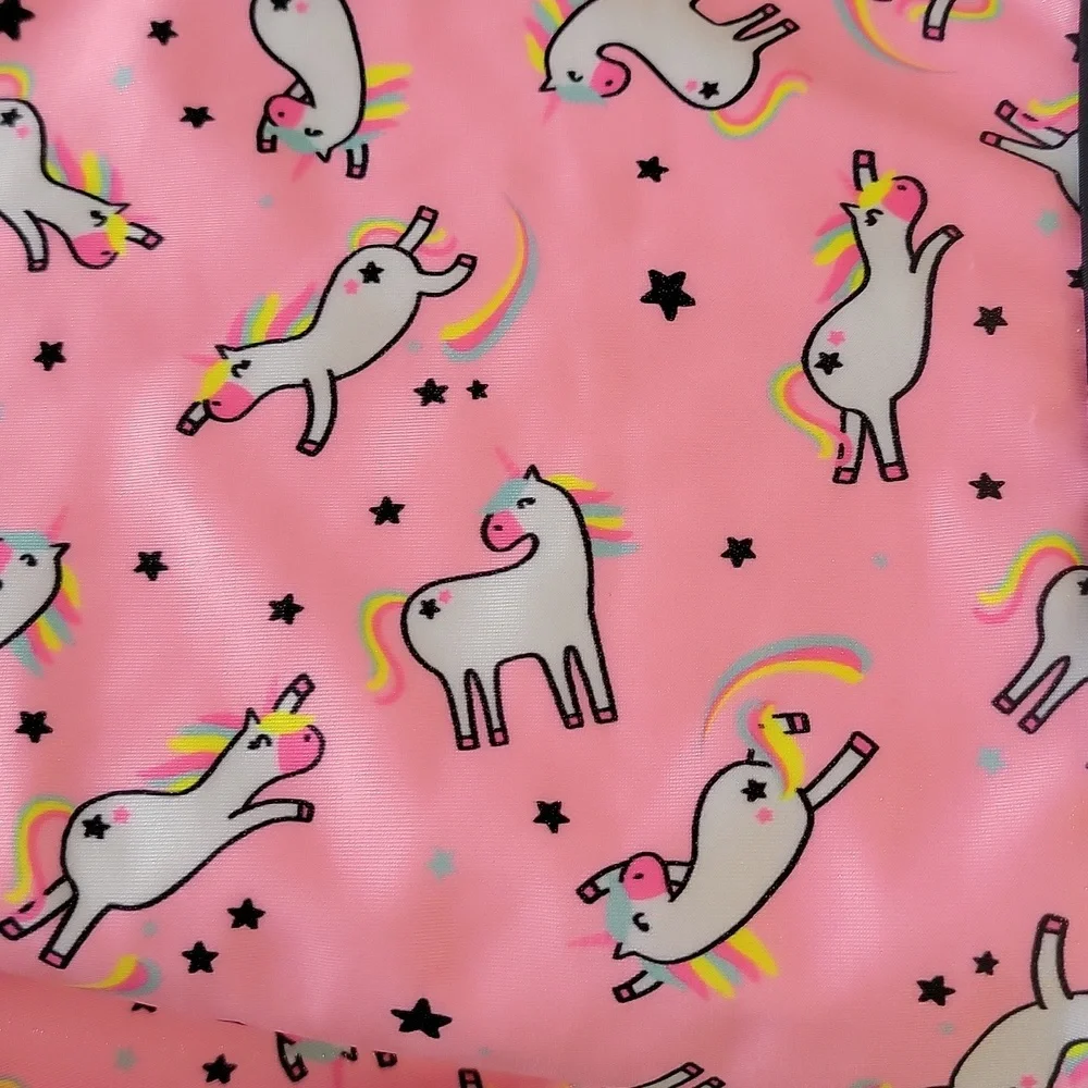 SHEIN Girls Unicorn Bodysuit Size  10- 12 Pink Black – Long Sleeve  One Piece